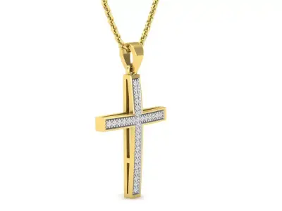 AV 717 Diamond Cross Pendant 3D print model