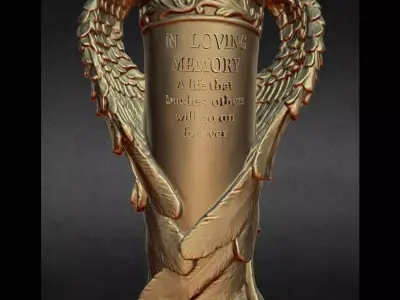 angel wing memorial vase decoration 3D print model