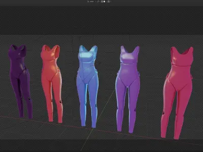 Overalls Anime  - Game Ready 3D model - UE4 -UE5 - in Blender  Low-poly 3D model