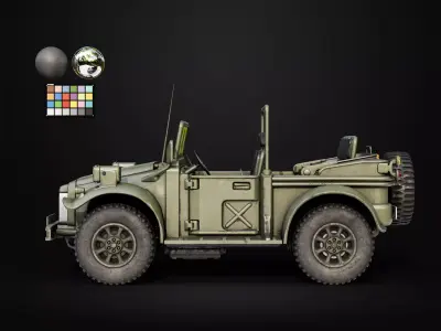 Military Jeep Army Game Ready Low-poly 3D model