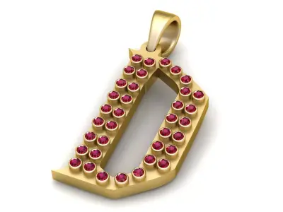 Letter D Pendant  3D Printable y Model 3D print model