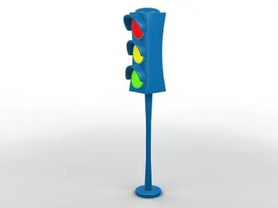 Cartoon Traffic Light  3D model