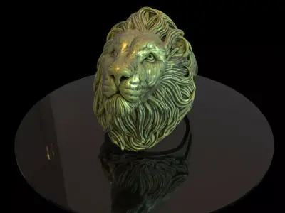 Ring jewelry Lion vol1 3D print model