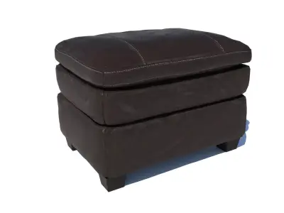 Leather Ottoman Pouf - 3D model Low-poly 3D model