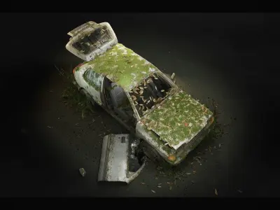 Procedural Vehicles - Hatchback UE4 UE5 Low-poly 3D model