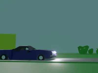 Around the block Low-poly 3D model