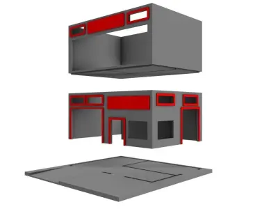 2 storey Diorama Garage  Diecast Garage  1 64 scale 3D print model