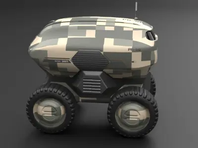 Military Sci-Fi Droid Low-poly 3D model by 3DAssetsKit