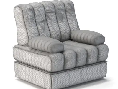 De Sede DS 85 Leather Armchair 3D model