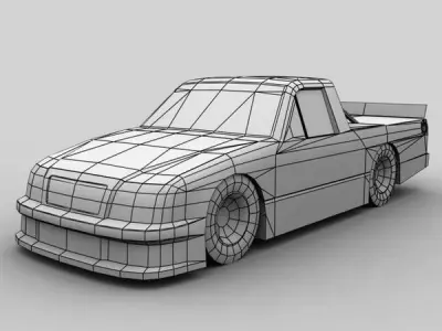 Generic NASCAR Race Truck Game Ready Low-poly 3D model