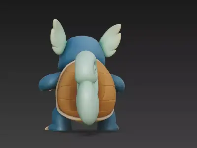 Chibi Turtle Warrior  Stylized 3D Character Model Low-poly 3D model