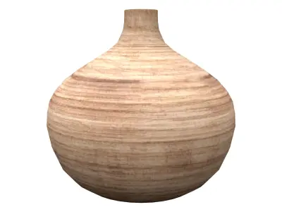 Fat Wooden Vase Low-poly 3D model