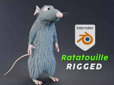 Ratatouille rigged the rat 3D model