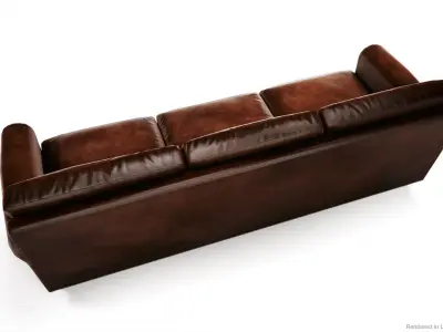 Leather Sofas and Armchair PBR Game Ready Low-poly 3D model