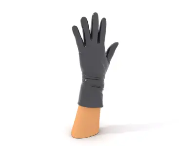Black Leather Glove Model Pack Low-poly 3D model