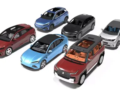 BYD Collection Pack 06 Cars 3D model