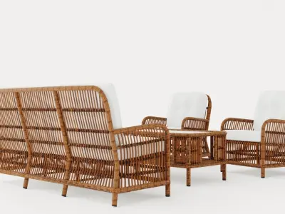 Anemone sofa set Low-poly 3D model