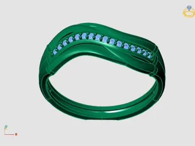 Women Ring Diamond Stone STL 3DM Lightweight Printable 3D print model 19