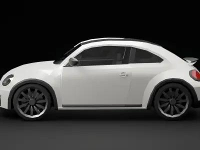 Volkswagen Beetle lowpoly Low-poly 3D model