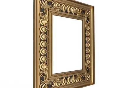 Classic Frame and Mirror 063 Low-poly 3D model