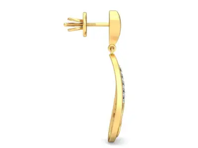 Solitaire Women Drop Earring 3D print model