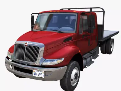 Durastar crewcab flatbed truck Low-poly 3D model