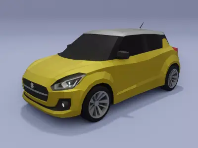 Suzuki Swift low poly 3D model Low-poly 3D model
