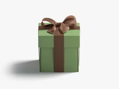 Gift boxes set - 4 box shapes Low-poly 3D model