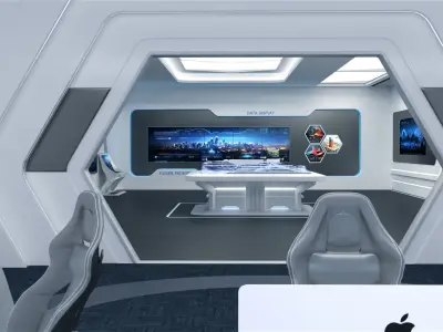High-Tech Future Exhibition Hall 3D model