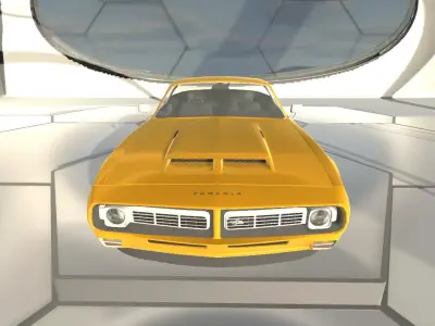 Phoenix car inside spaceship Low-poly 3D model