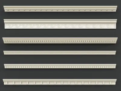 Classic carvings moldings and gypsum cornice 8 Low-poly 3D model