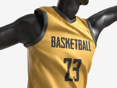 Male Mannequin in Basketball Uniform in Action 01 3D model