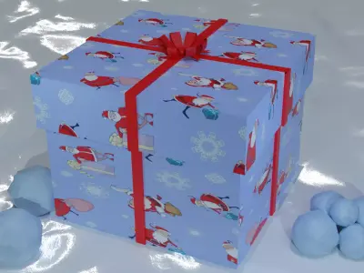 Gift box low poly 3D model Free low-poly 3D model