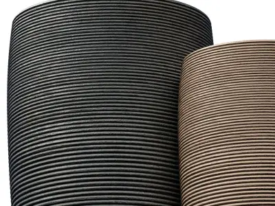 Decorative Contemporary corrugated ceramic floor vase Urn pot 3D model