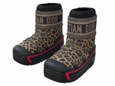 Dior Alps Snow Ankle Boots Black Low-poly 3D model
