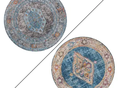 Round Rug Set 66 3D model
