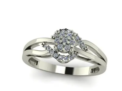 Engagement ring 3D print model