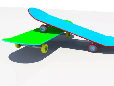 skateboard two skateboards 3D model purchase