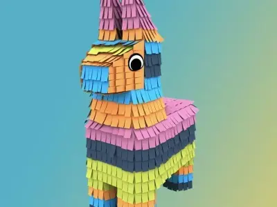 Pinata colorful made of paper 3D model