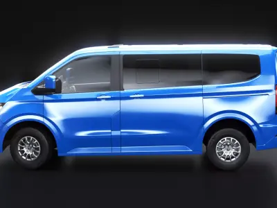 2025 VW Caravelle T7 Passenger Van PBR Low-poly 3D model