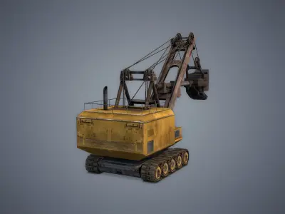 Electric Rope Shovel Low-poly 3D model