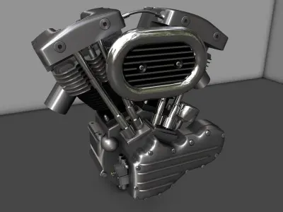 Harley Shovelhead Motorcycle Engine 3D model