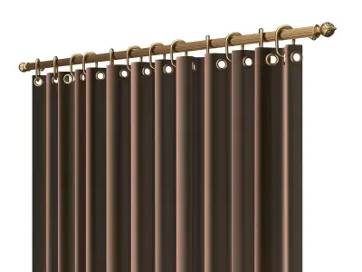 Cornice Classic Curtain 03 Gold Low-poly 3D model