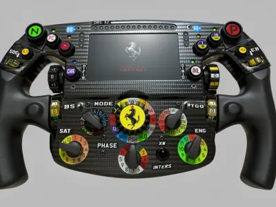 F1 Ferrari Steering wheel Low-poly 3D model