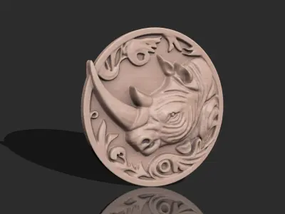 RHINO PENDANT FOR DECORATION CNC 3D print model