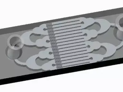 Preconcentrator metal plate with two wires 3D model