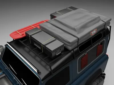 1990s Land Rover Defender D90 Overland build 3D model