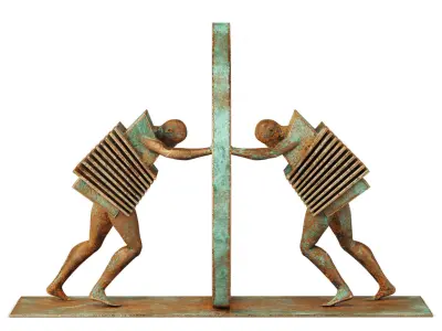 Decorative Sculpture with 3 PBR metal materials 3D model