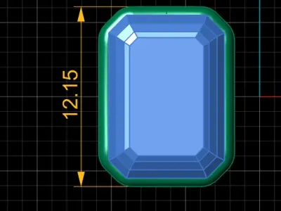 MOISSANITE STUD EARRING 3D PRINTABLE MODEL 3D print model