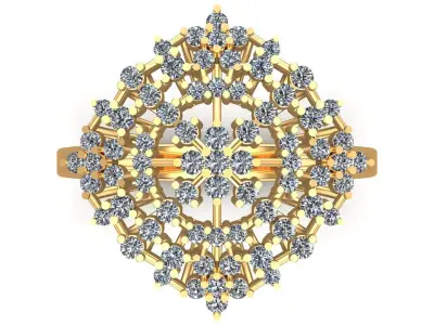 Unique Gold Diamonds Ring 3D print model get
